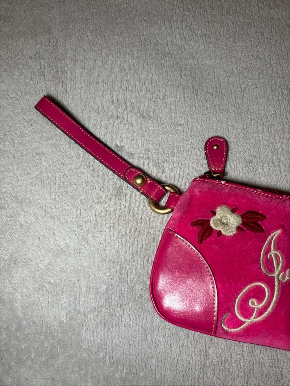 Juicy Couture Pink Velour Wristlet